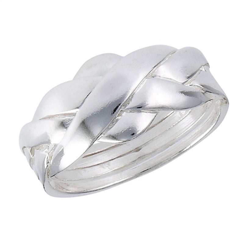 Sac Silver خاتم كروس كروس بزل جديد من الفضة الإسترلينية 925 بلمسة نهائية عالية الحجم 10 - Image 1
